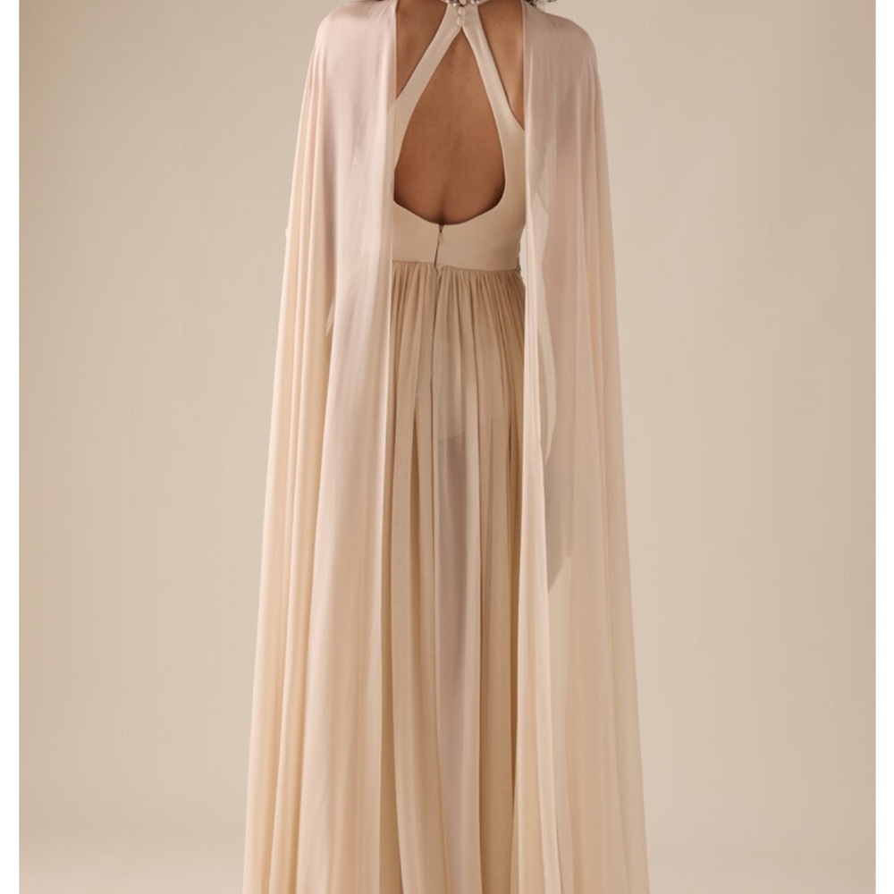 Zuhair Murad Pink and Gold Embellished Pleated Gown - Picture 3 of 5
